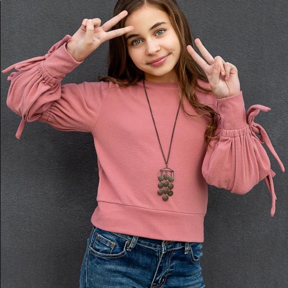Joyfolie Mia Joy Girls Bow Sleeve Top Size 6